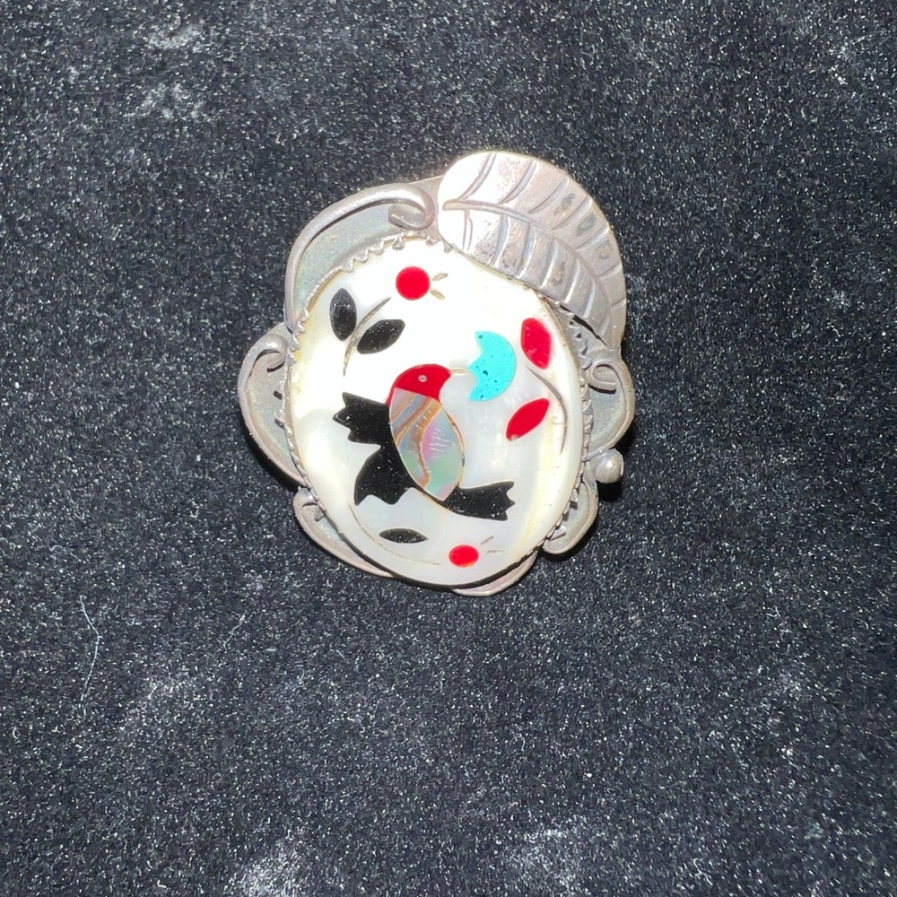 Silver Fish Design Brooch with Multicolor Accents
